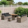 vidaXL Gartensofa-set mit Kissen 11 pcs Grau Poly-Rattan