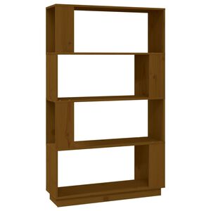 vidaXL B&uuml;cherregal/Raumteiler Honigbraun 80x25x132 cm Massivholz