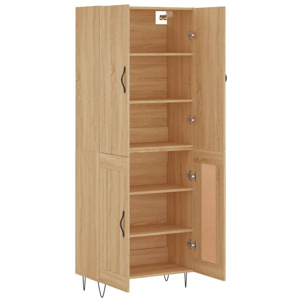 vidaXL Highboard Sonoma-Eiche 69,5x34x180 cm Holzwerkstoff