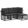 vidaXL Outdoor-Sofagarnitur Schwarz Polyester