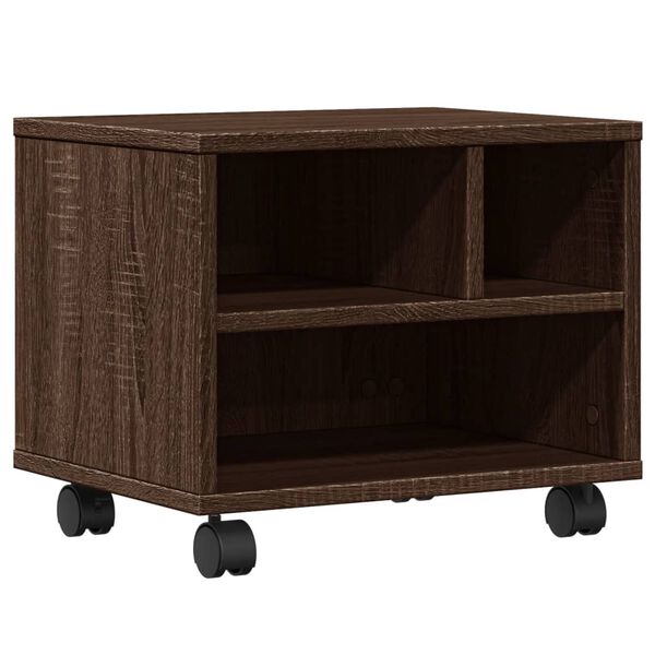 vidaXL Druckerst&auml;nder mit Rollen Braun Eichen-Optik 41x32x34,5 cm