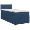 vidaXL Boxspringbett mit Matratze mit Kopfteil Blau 100 x 200 cm Stoff