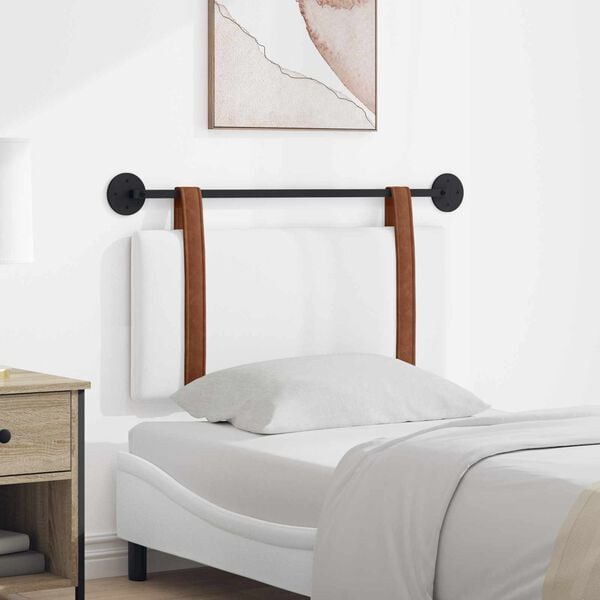 vidaXL H&auml;ngevorderseite Wandmontiert Wei&szlig; 90 x 55 x 5 cm Antikes PU