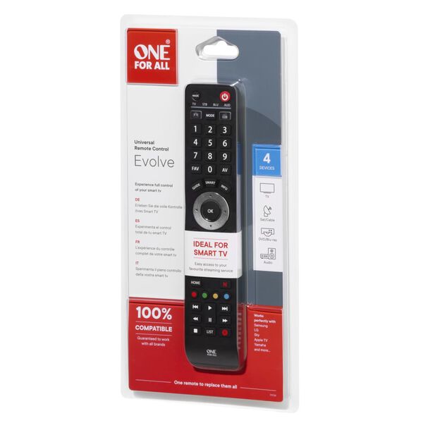 One For All 4-in-1-Fernbedienung Evolve 4 Schwarz