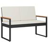 vidaXL Bank Outdoor 2 -Seater 107 x 61 x 80 cm Poly-Rattan Rechteckig