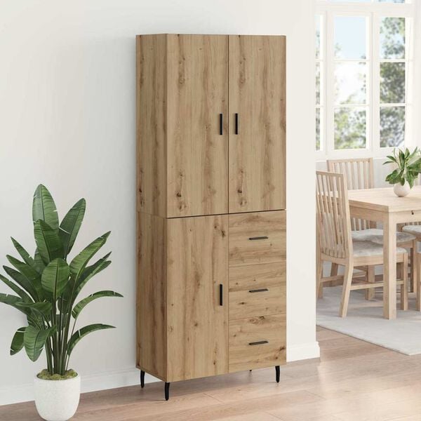 vidaXL Highboard mit Schubladen 2 pcs Artisan-Eiche Holzwerkstoff