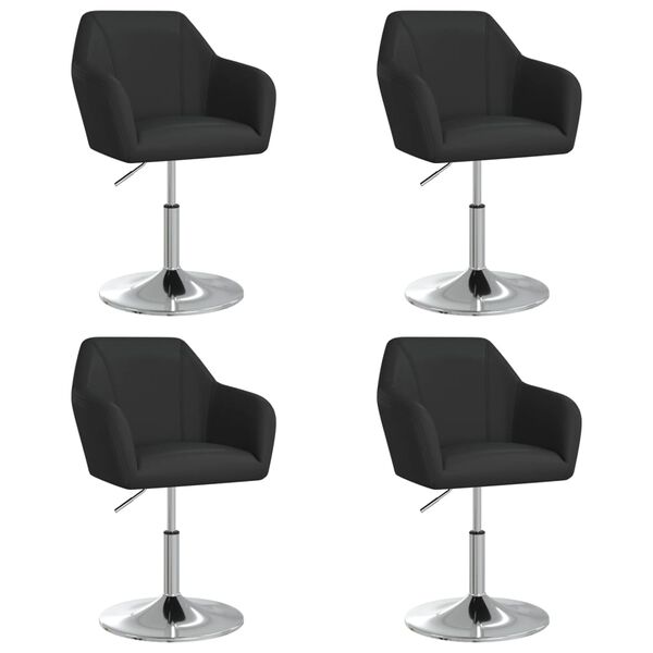 vidaXL Esszimmerst&uuml;hle 4 Stk. Schwarz Kunstleder