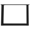 vidaXL Couchtischbeine U-Form 2 Stk. Schwarz 60x(42-43) cm Stahl