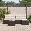 vidaXL Sofa Set mit Kissen 6 pcs Braun und Creme Poly-Rattan