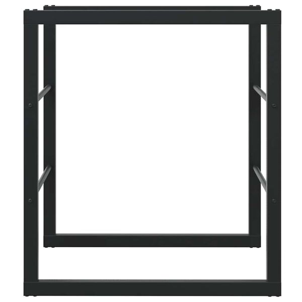 vidaXL Brennholzregal Schwarz 55x30x61 cm Stahl