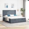 vidaXL Ottoman-Bett mit Matratzen Dunkelgrau 160x200 cm Samt