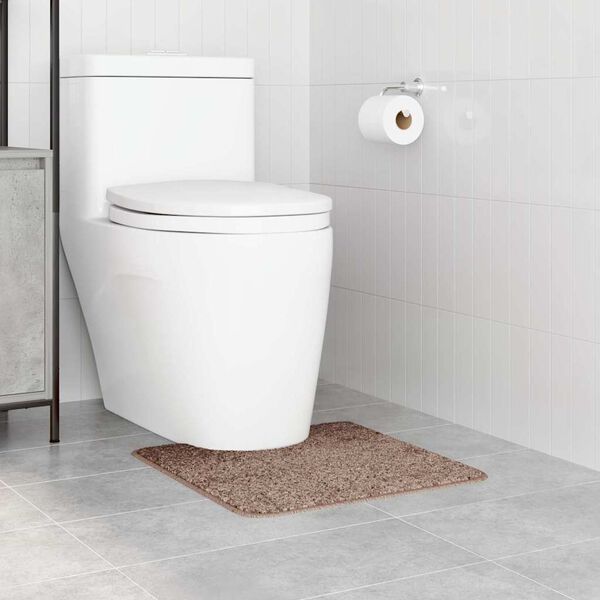 vidaXL Rutschfeste Badematte mit Toilettenausschnitt Braun 50 x 50 cm