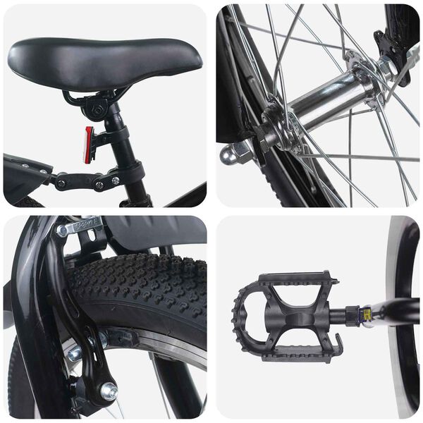 vidaXL Kinderfahrrad 22 Zoll f&uuml;r 7-12 Jahre alt Schwarz