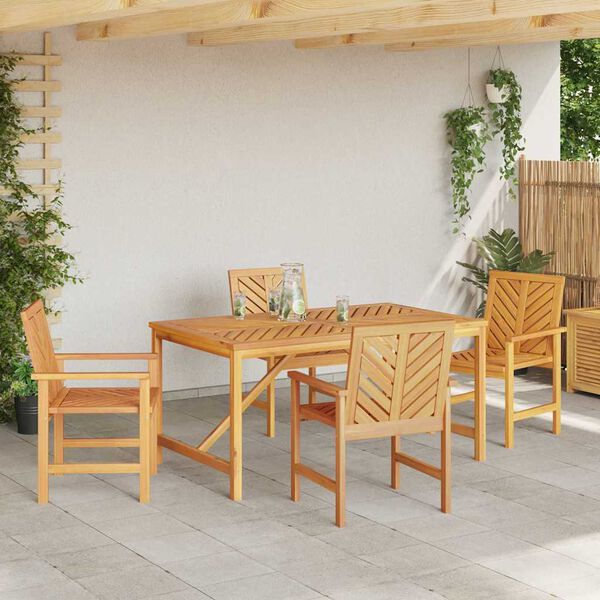 vidaXL Garten Essgruppe 5 pcs Braun Massivholz Akazie