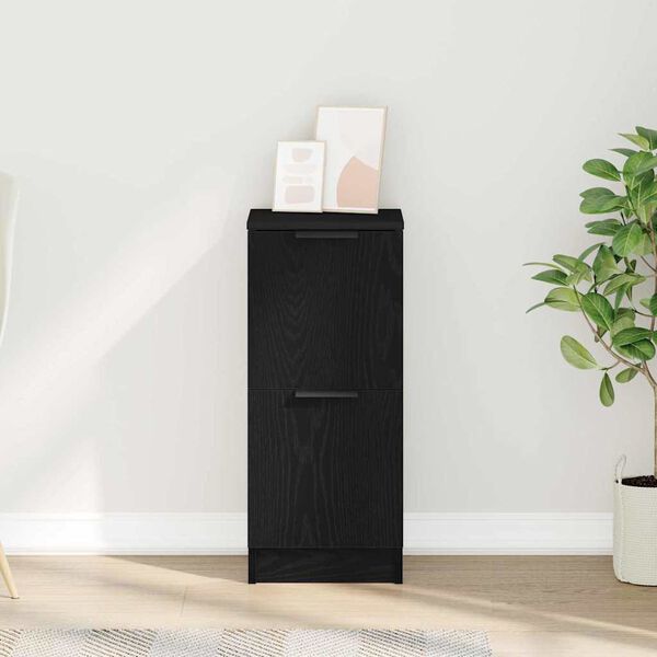 vidaXL Sideboard Schwarz Eichen-Optik 30 x 30 x 70 cm Holzwerkstoff