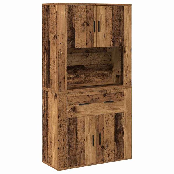 vidaXL Highboard mit Schubladen Altholz 80 x 33 x 150 cm Holzwerkstoff