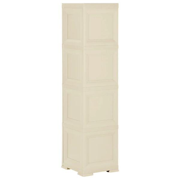 vidaXL Kunststoffschrank 40x43x164 cm Holzdesign Angora-Wei&szlig;