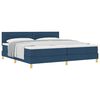 vidaXL Boxspringbett mit Matratze mit Kopfteil Blau 200 x 200 cm Stoff
