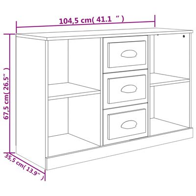 vidaXL Sideboard Schwarz 104,5x35,5x67,5 cm Holzwerkstoff