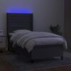 vidaXL Boxspringbett mit Matratze & LED Dunkelgrau 80x200 cm Stoff