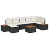 vidaXL Garten-Sofa-Set mit Kissen 8 pcs Schwarz Poly-Rattan