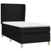 vidaXL Boxspringbett mit Matratze Schwarz 90x200 cm Stoff