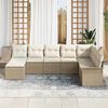 vidaXL Gartensofa-set mit Kissen mit Speicher 8 pcs Beige Poly Rattan