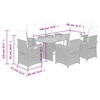 vidaXL 7-tlg. Garten-Essgruppe mit Kissen Beige Poly Rattan