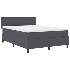 vidaXL Boxspringbett Dunkelgrau und Wei&szlig; 160 x 200 cm Cordstoff