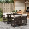 vidaXL 5-tlg. Garten-Essgruppe mit Kissen Braun Poly Rattan