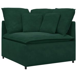vidaXL Modulares Sofa Eckmodul mit Kissen Dunkelgr&uuml;n 100 cm