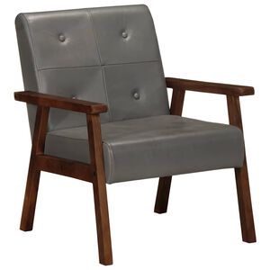 vidaXL Sessel Grau Echtleder