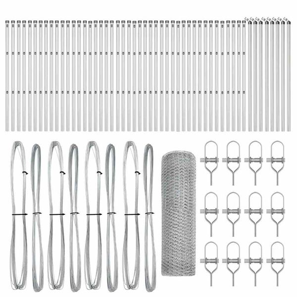 vidaXL Zaunpfosten Silber 100 x 0,5 m (13 mm Netz) Stahl