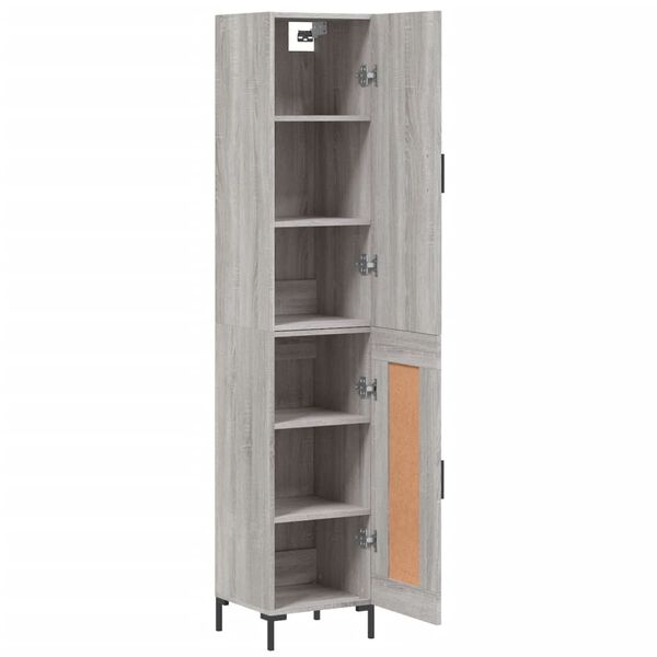 vidaXL Highboard Grau Sonoma 34,5x34x180 cm Holzwerkstoff
