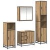 vidaXL Badezimmerm&ouml;bel-Set mit Regal 4 pcs Artisan-Eiche Holzwerkstoff