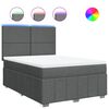 vidaXL Boxspringbett mit Matratze Dunkelgrau 160x200 cm Stoff
