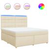 vidaXL Boxspringbett mit Matratze Creme 180x200 cm Stoff