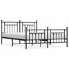 vidaXL Bettgestell mit Kopf- und Fu&szlig;teil Metall Schwarz 183x213 cm