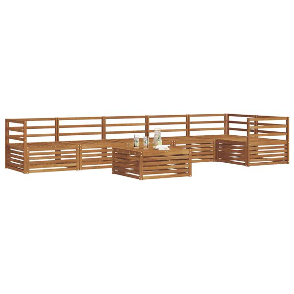 vidaXL Outdoor-Sofagarnitur 7 pcs Natur Massivholz Akazie