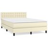 vidaXL Boxspringbett mit Matratze Creme 140x190 cm Kunstleder