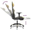 vidaXL Gaming-Stuhl mit Massage & Fußstütze Schwarz Golden Kunstleder