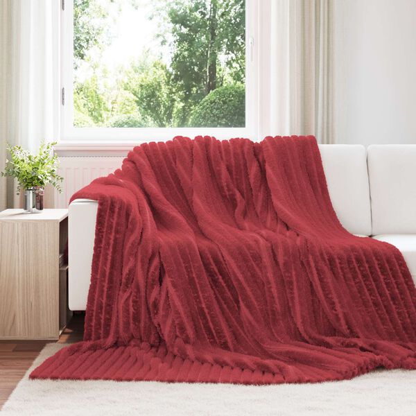 vidaXL &Uuml;berwurfdecke Bordeauxrot 240 x 220 cm Fleece