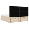 vidaXL Ottoman-Bett mit Matratzen & LEDs Creme 200x200 cm Stoff