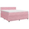 vidaXL Boxspringbett mit Matratze mit Kopfteil Rosa 140 x 190 cm Samt