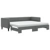 vidaXL Tagesbett Ausziehbar mit Matratzen Dunkelgrau 80x200 cm Stoff