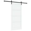 vidaXL Schiebet&uuml;r 93 x 202 cm Holzwerkstoff Wei&szlig; und Schwarz
