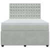 vidaXL Boxspringbett mit Matratze Hellgrau 140x200 cm Samt