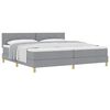 vidaXL Boxspringbett mit Kissen Hellgrau 200 x 200 cm Stoff