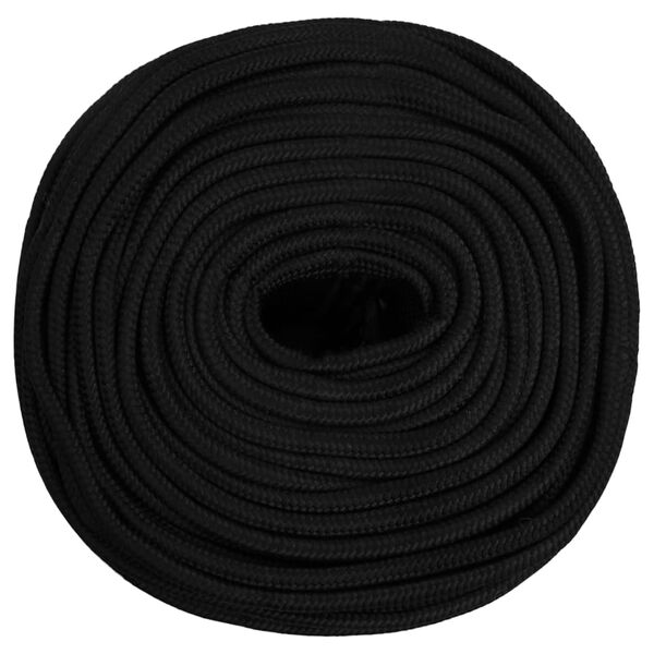 vidaXL Arbeitsseil Schwarz 6 mm 100 m Polyester