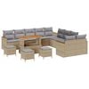 vidaXL Gartensofa-set 14 Stk. Beige Poly-Rattan